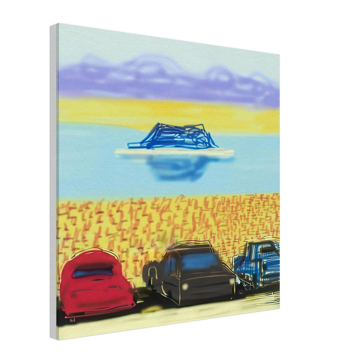 David Hockney, The Yosemite Suite, Yosemite mountains and lush green forests, canvas print, 60 × 90 cm (24 × 36 in)