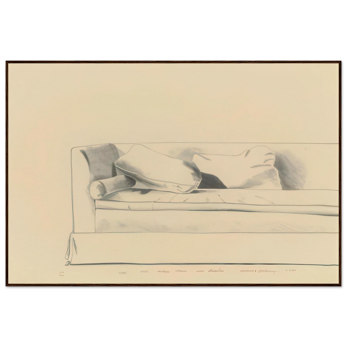Sofa 8501 Hedges Place by David Hockney Framed Art Print