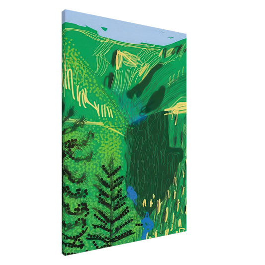 David Hockney, The Yosemite Suite, Yosemite mountains and lush green forests, canvas print, 20 × 25 cm (8 × 10 in)