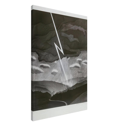 David Hockney, Lightning, monochrome valley beneath a thunderstorm, canvas print, 50 × 75 cm (20 × 30 in)