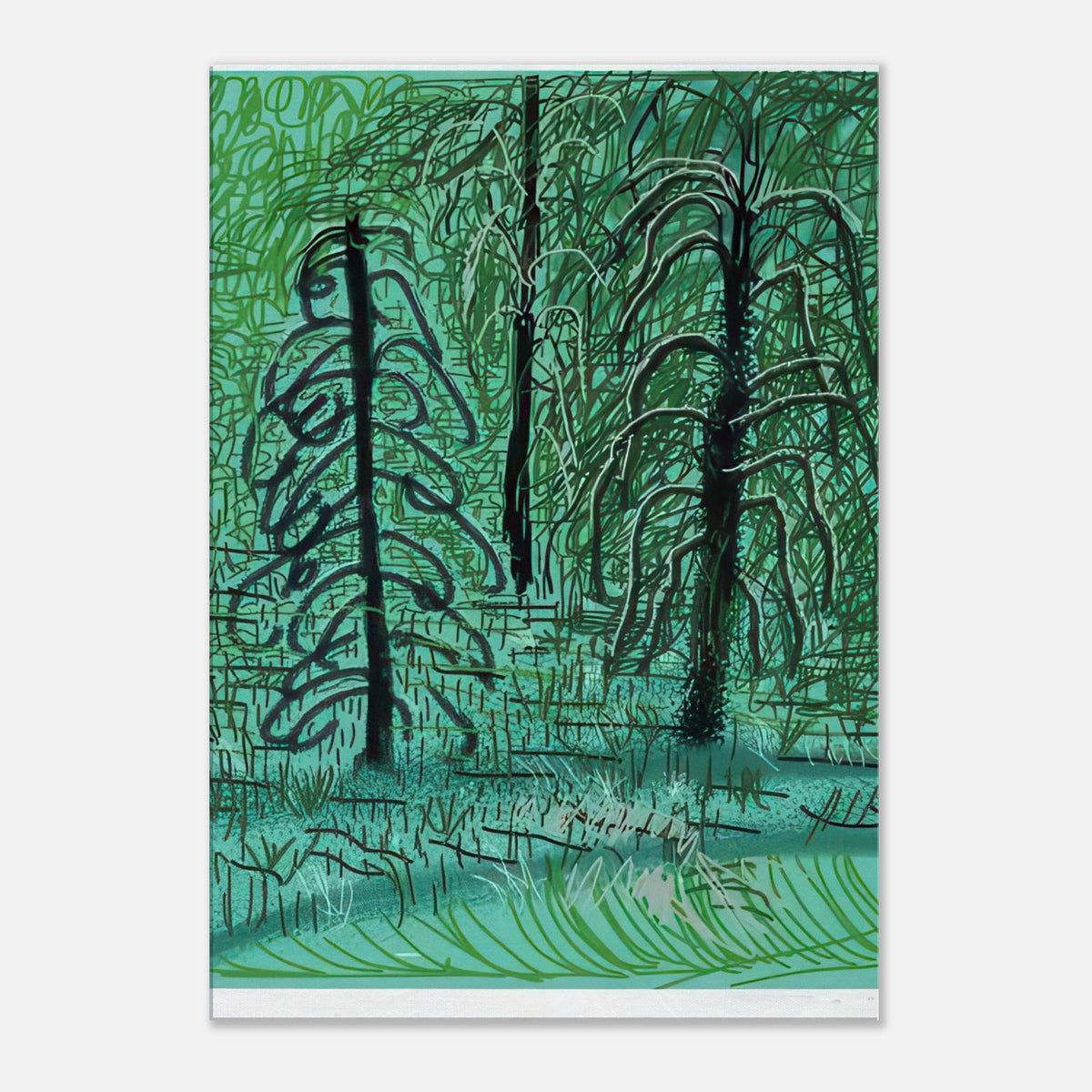 David Hockney, The Yosemite Suite, Yosemite mountains and lush green forests, canvas print