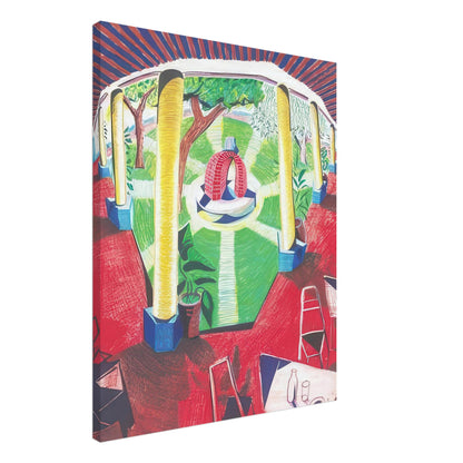 David Hockney, Hotel Acatlán Courtyard, canvas print, 50 × 70 cm (20 × 28 in)
