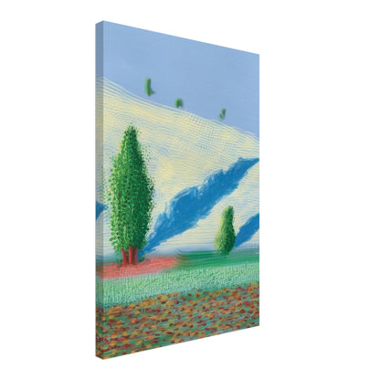 David Hockney, The Yosemite Suite, Yosemite mountains and lush green forests, canvas print, 30 × 30 cm (12 × 12 in)