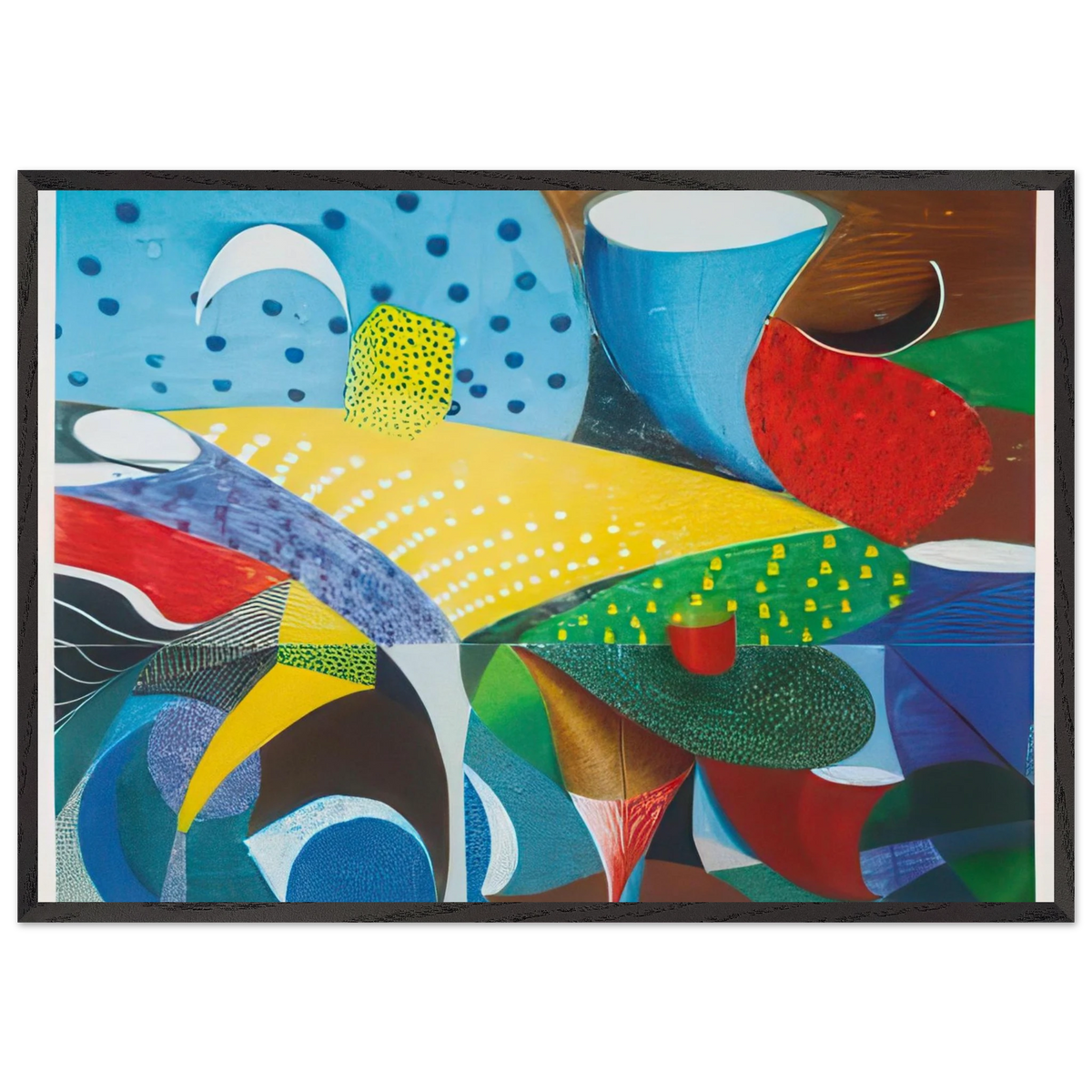 Fourth Detail, Snails Pace, March 27th 1995 by David Hockney 70x100 cm / 28x40″ inches Framed Art Print – Black Wooden Frame