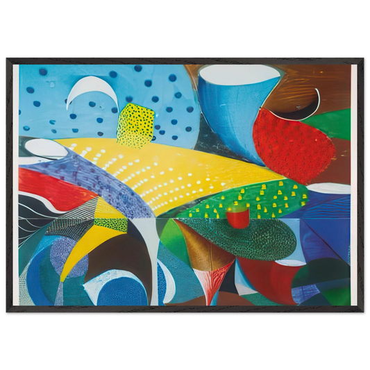 Fourth Detail, Snails Pace, March 27th 1995 by David Hockney 70x100 cm / 28x40″ inches Framed Art Print – Black Wooden Frame