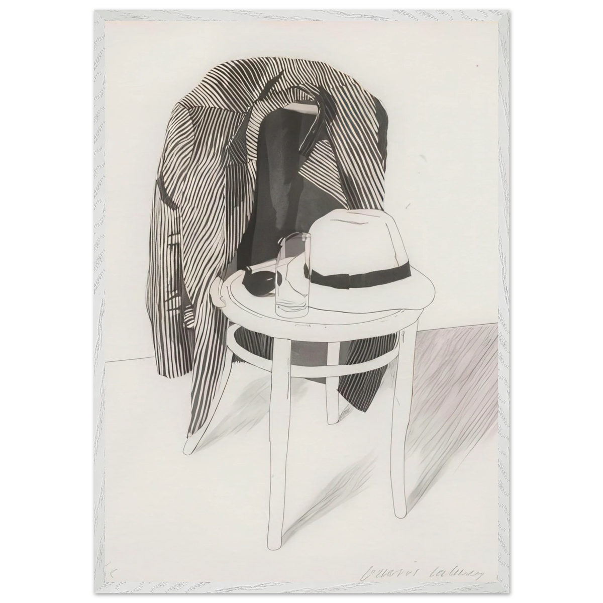 Panama Hat On A Chair With Jacket by David Hockney Framed Art Print