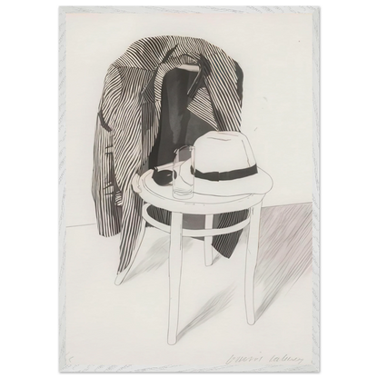 Panama Hat On A Chair With Jacket by David Hockney Framed Art Print