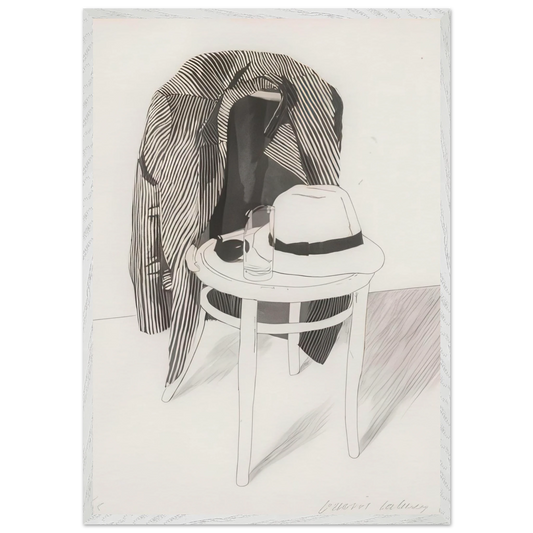 Panama Hat On A Chair With Jacket by David Hockney Framed Art Print