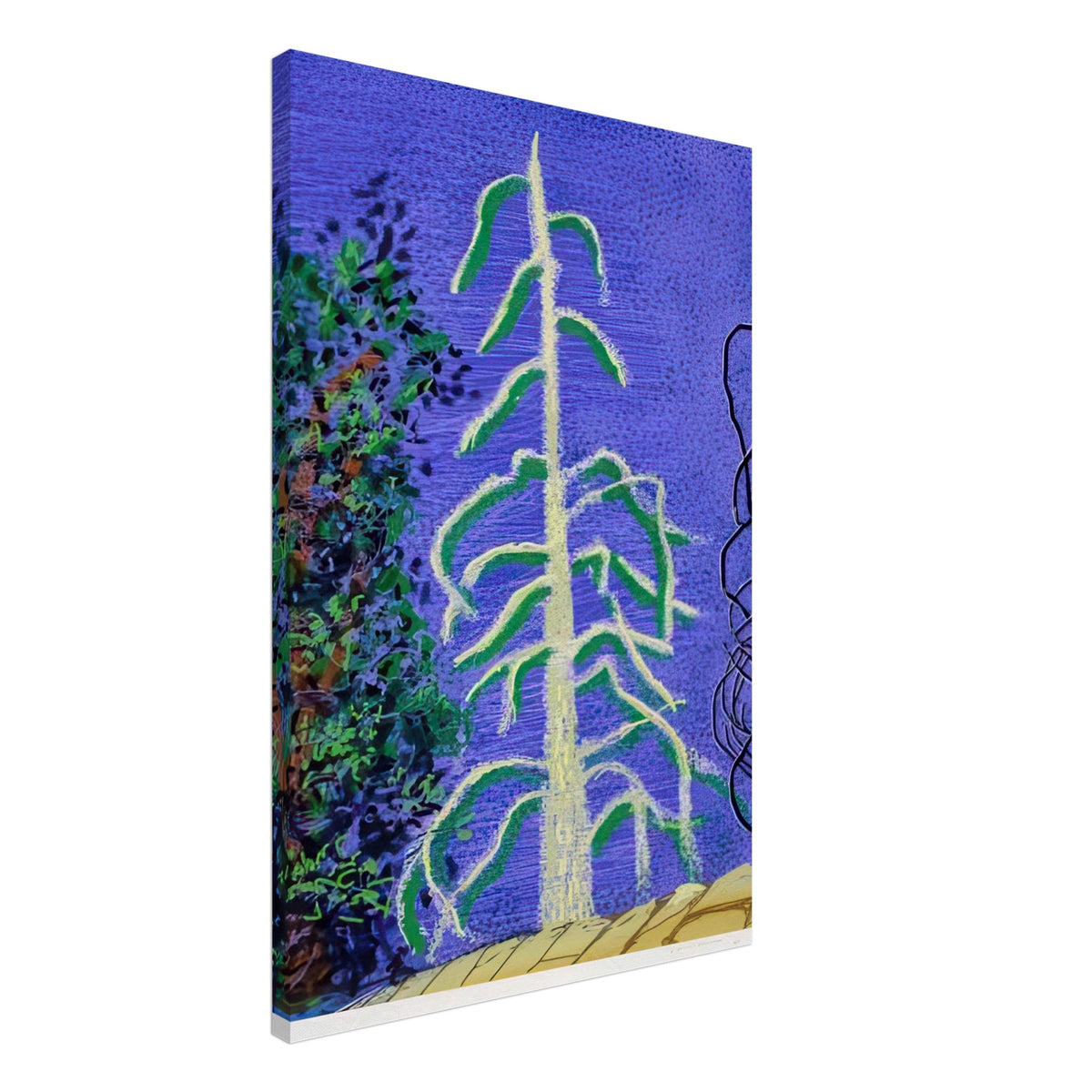 David Hockney, The Yosemite Suite, Yosemite mountains and lush green forests, canvas print, 50 × 50 cm (20 × 20 in)