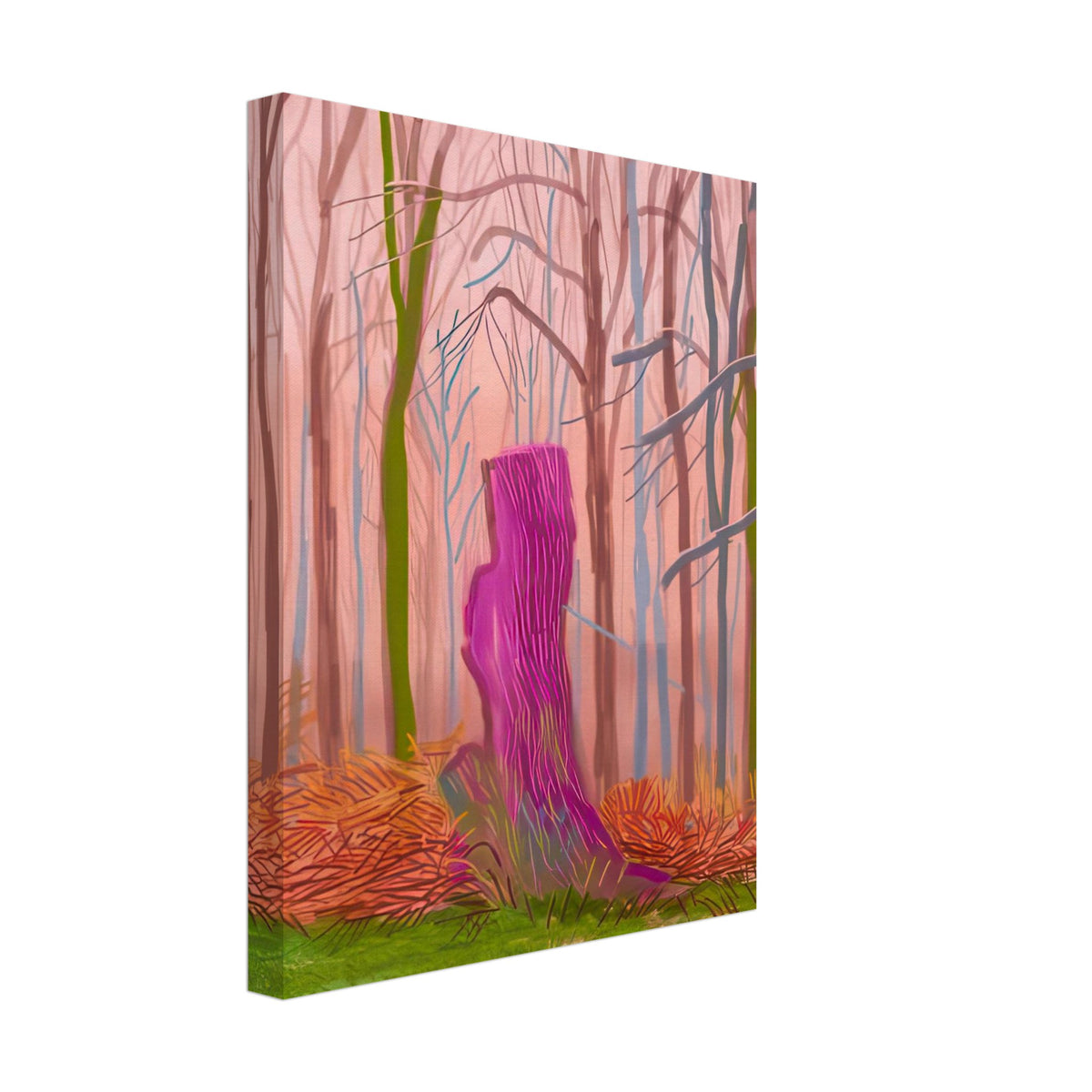 David Hockney, The Arrival of Spring (15 March), woodland path and budding trees, canvas print, 40 × 50 cm (16 × 20 in)