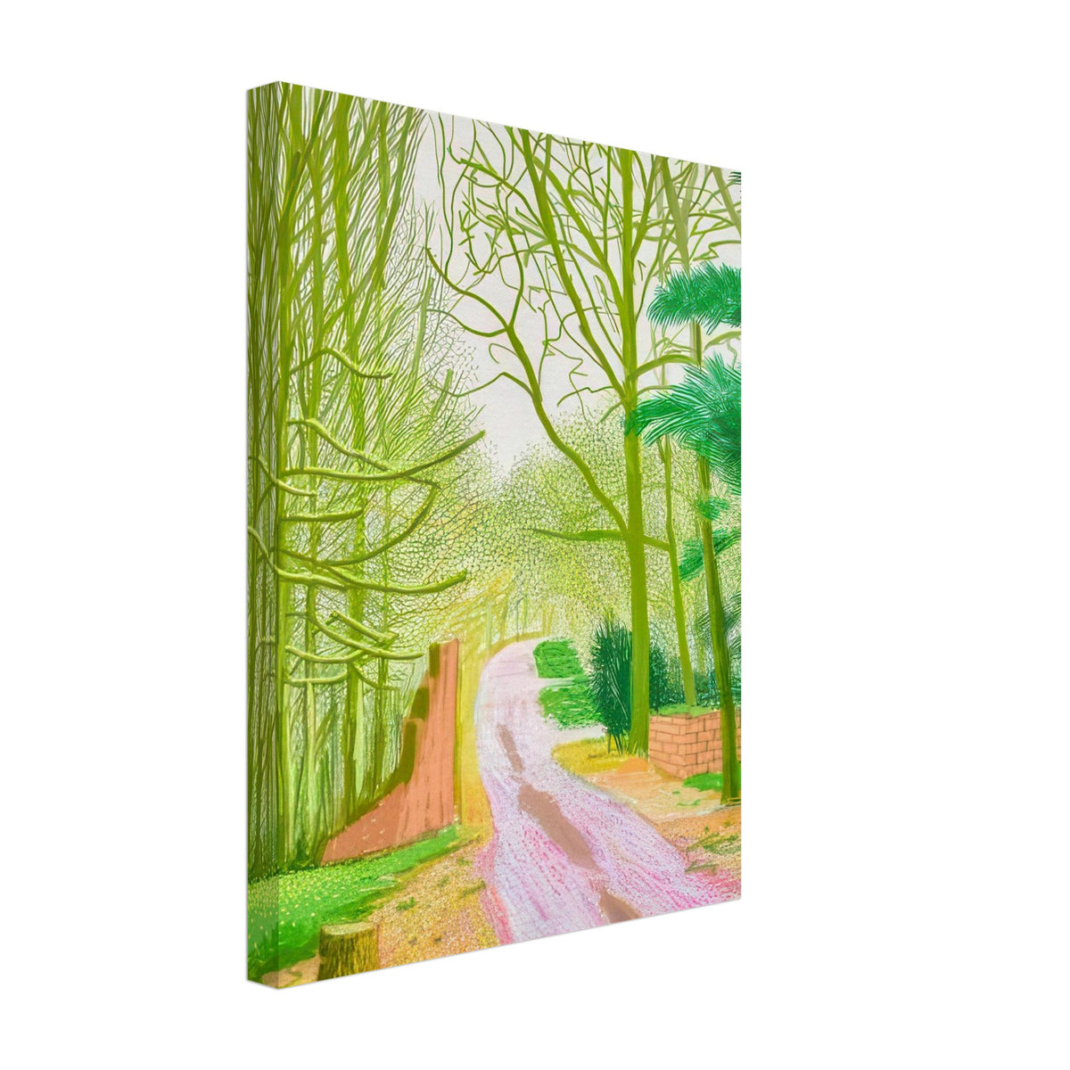 David Hockney, The Arrival of Spring (15 March), woodland path and budding trees, canvas print, 50 × 70 cm (20 × 28 in)