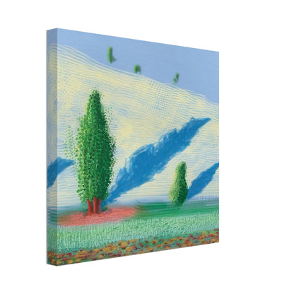 David Hockney, The Yosemite Suite, Yosemite mountains and lush green forests, canvas print, 27 × 35 cm (11 × 14 in)