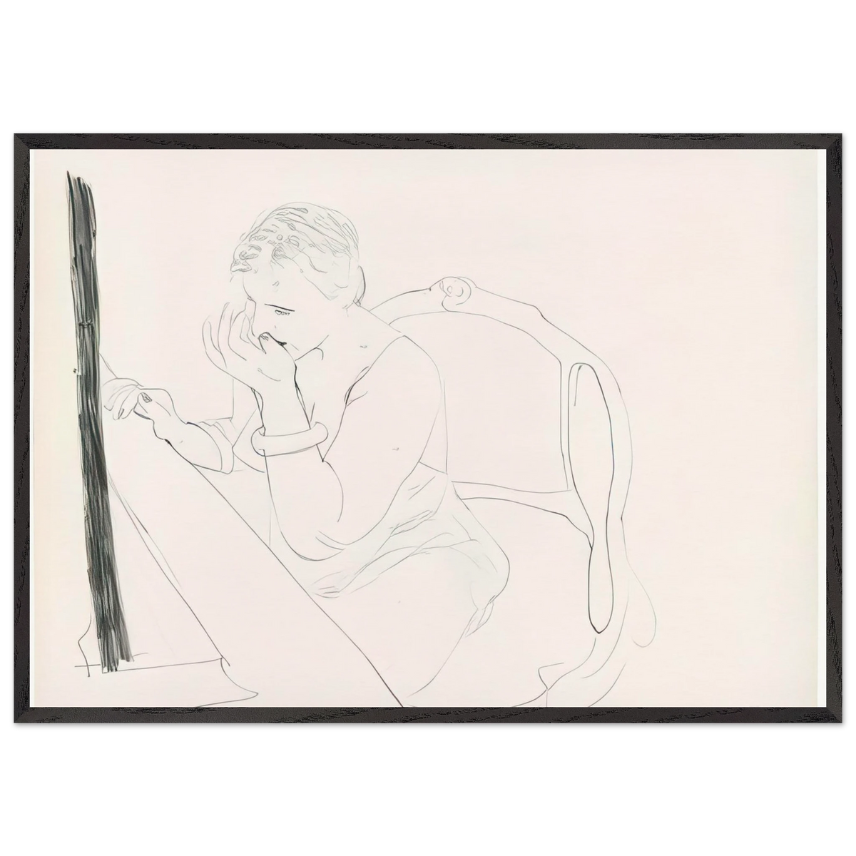 Celia Adjusting Her Eyelash - Signed Print by David Hockney 