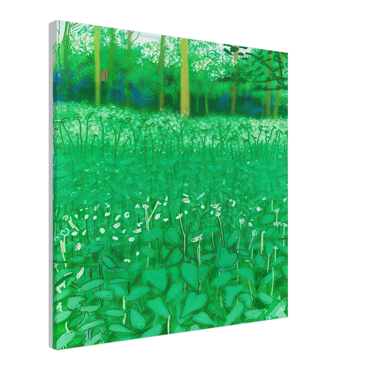 David Hockney, The Arrival of Spring (15 March), woodland path and budding trees, canvas print, 45 × 60 cm (18 × 24 in)