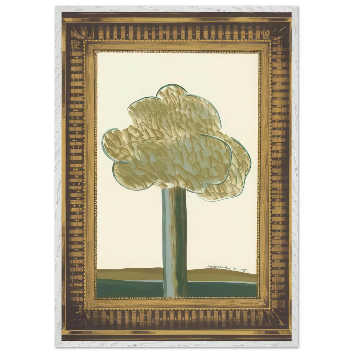 Picture Of A Landscape In An Elaborate Gold Frame, 2 by David Hockney Wooden Framed art print