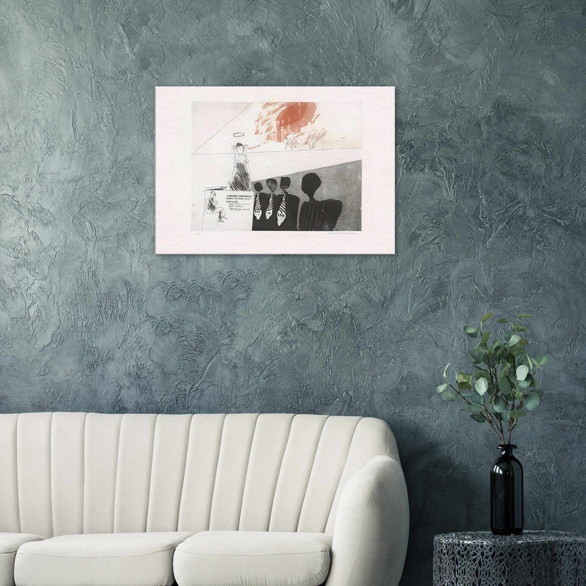 David Hockney canvas print of The Gospel Singing (Good People), featuring a woman singing with raised arms before an audience.