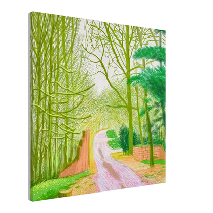 David Hockney, The Arrival of Spring (15 March), woodland path and budding trees, canvas print, 50 × 60 cm (20 × 24 in)