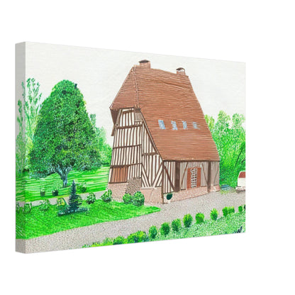 In Front Of House Looking West by David Hockney, canvas print showing Normandy country house, garden and lush greenery, 60 × 90 cm (24 × 36 in).