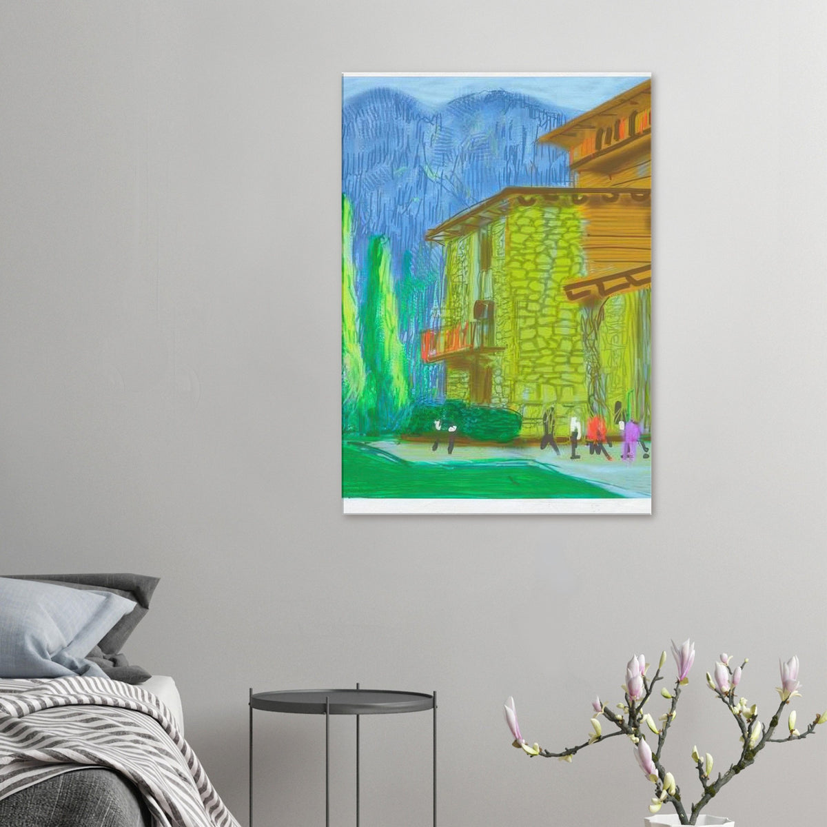 David Hockney, The Yosemite Suite, Yosemite mountains and lush green forests, canvas print