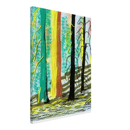David Hockney, The Yosemite Suite, Yosemite mountains and lush green forests, canvas print, 60 × 60 cm (24 × 24 in)