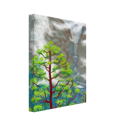 David Hockney, The Yosemite Suite, Yosemite mountains and lush green forests, canvas print, 27 × 35 cm (11 × 14 in)
