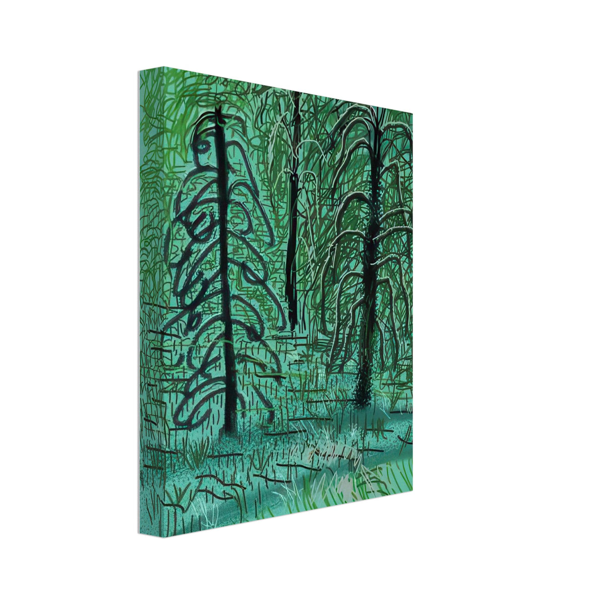 David Hockney, The Yosemite Suite, Yosemite mountains and lush green forests, canvas print, 40 × 50 cm (16 × 20 in)