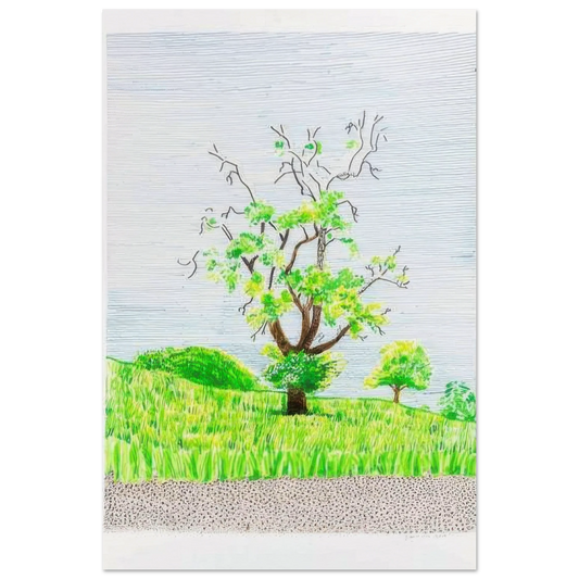 Hawthorn Bush in Front Of A Very Old And Dying Pear Tree by David Hockney Poster