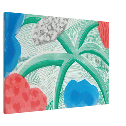 David Hockney canvas print of Landscape With A Plant, July 1986, associated with Hockney's experiments using colour-copy technology, size 30 × 45 cm (12 × 18 in).