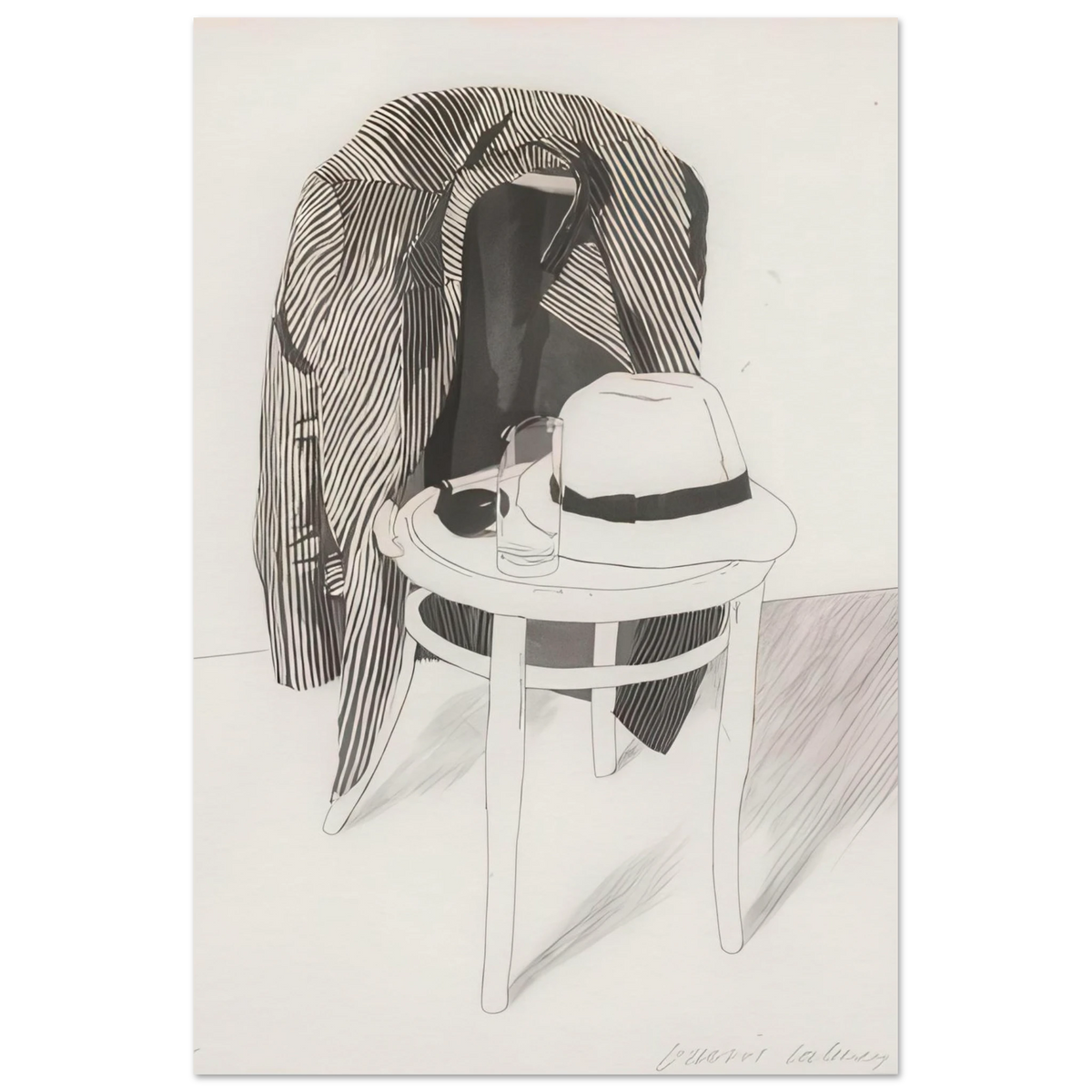 Panama Hat On A Chair With Jacket  by David Hockney Poster