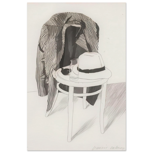 Panama Hat On A Chair With Jacket  by David Hockney Poster