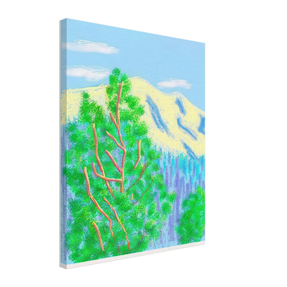 David Hockney, The Yosemite Suite, Yosemite mountains and lush green forests, canvas print, 40 × 50 cm (16 × 20 in)