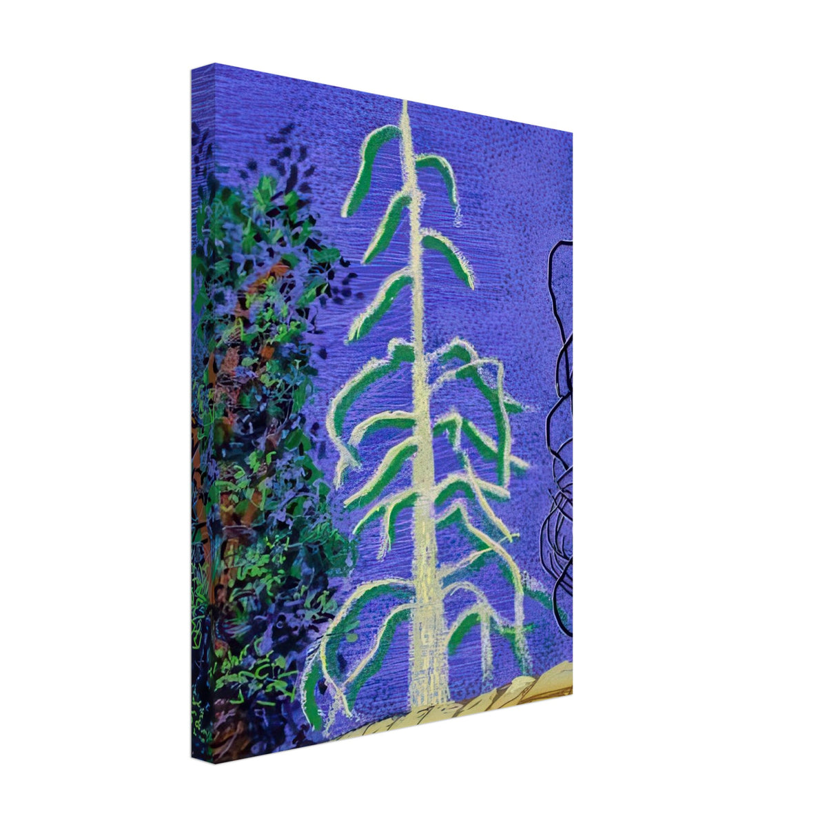 David Hockney, The Yosemite Suite, Yosemite mountains and lush green forests, canvas print, 30 × 40 cm (12 × 16 in)