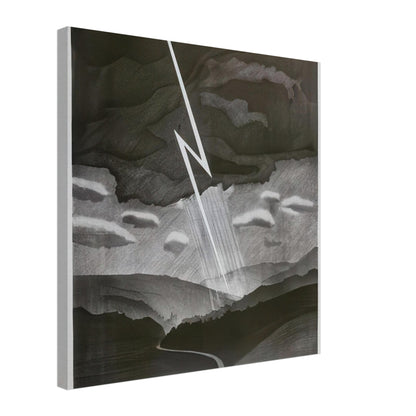 David Hockney, Lightning, monochrome valley beneath a thunderstorm, canvas print, 45 × 60 cm (18 × 24 in)