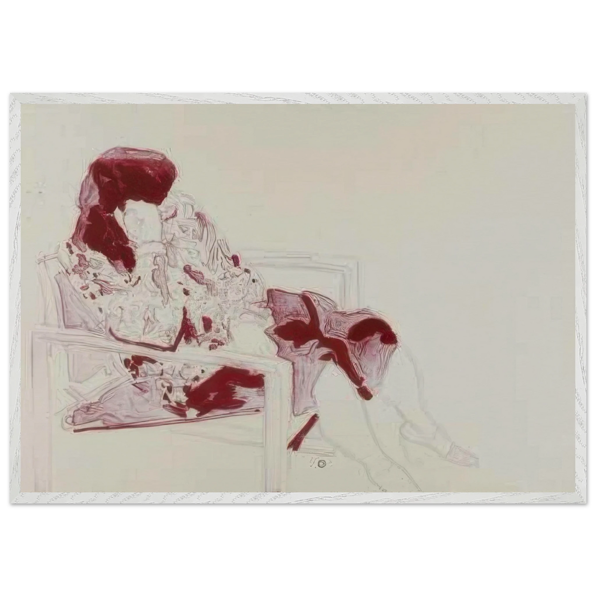 Ann Seated In Director's Chair by David Hockney Framed Print