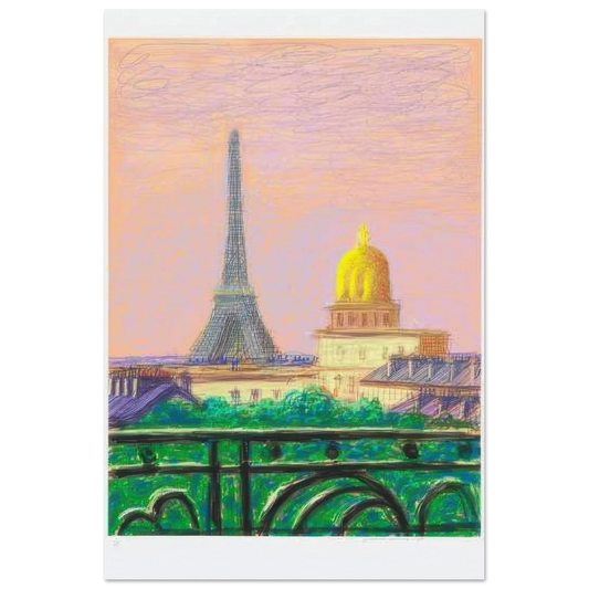 Eiffel Tower By Day - Signed Print by David Hockney Poster