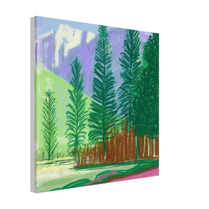 David Hockney, The Yosemite Suite, Yosemite mountains and lush green forests, canvas print, 50 × 70 cm (20 × 28 in)