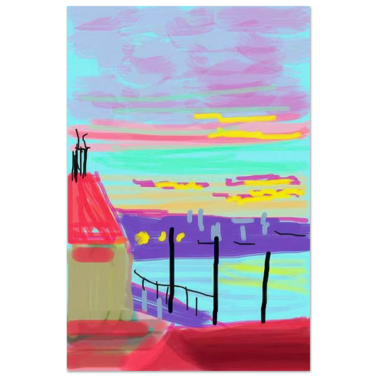 Untitled No. 522 by David Hockney Poster