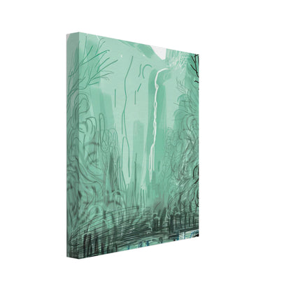 David Hockney, The Yosemite Suite, Yosemite mountains and lush green forests, canvas print, 30 × 30 cm (12 × 12 in)