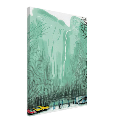 David Hockney, The Yosemite Suite, Yosemite mountains and lush green forests, canvas print, 50 × 60 cm (20 × 24 in)