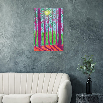 David Hockney, The Yosemite Suite, Yosemite mountains and lush green forests, canvas print