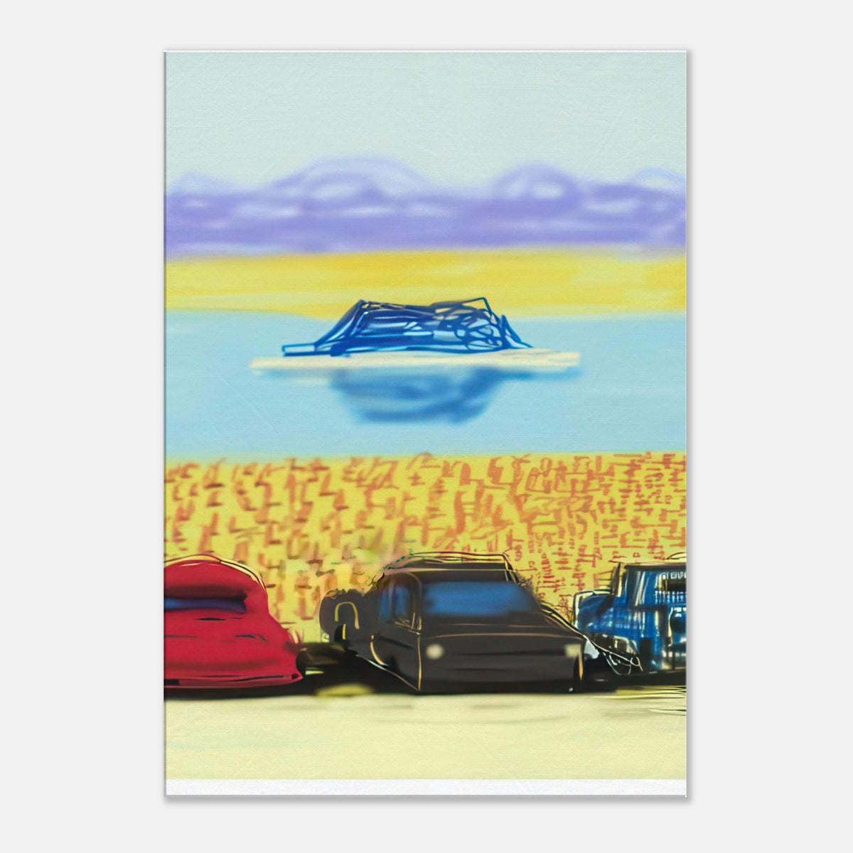 David Hockney, The Yosemite Suite, Yosemite mountains and lush green forests, canvas print
