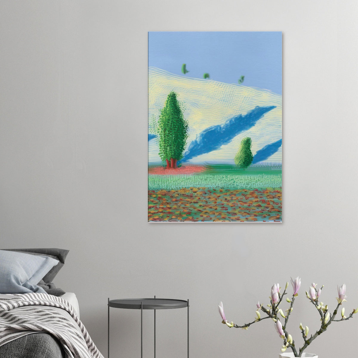 David Hockney, The Yosemite Suite, Yosemite mountains and lush green forests, canvas print