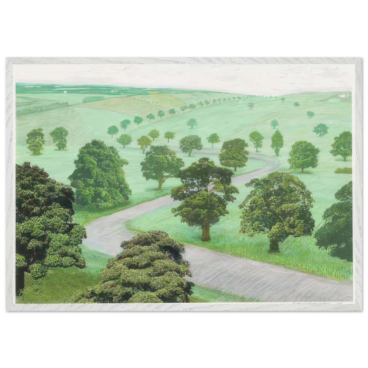 Green Valley by David Hockney 70x100 cm / 28x40″ inches Framed Art Print – Black Wooden Frame