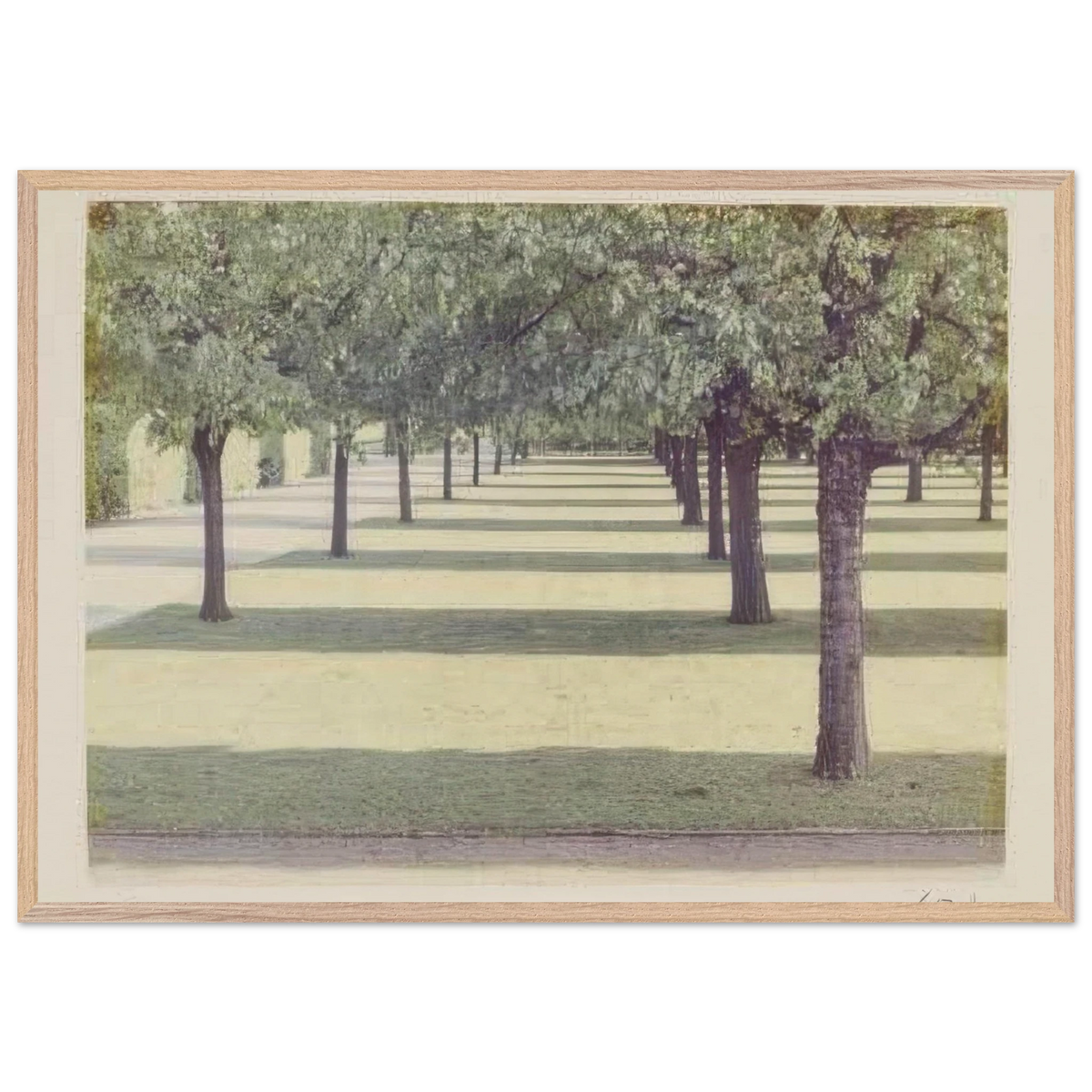 Herrenhauser Park, Hannover by David Hockney 70x100 cm / 28x40″  inches Framed Art Print – Black Wooden Frame