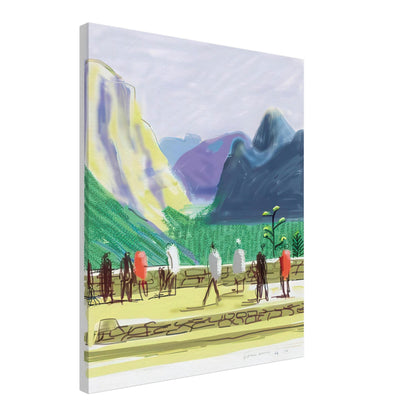 David Hockney, The Yosemite Suite 15, mountains and lush green forest, canvas print, 60 × 75 cm (24 × 30 in)