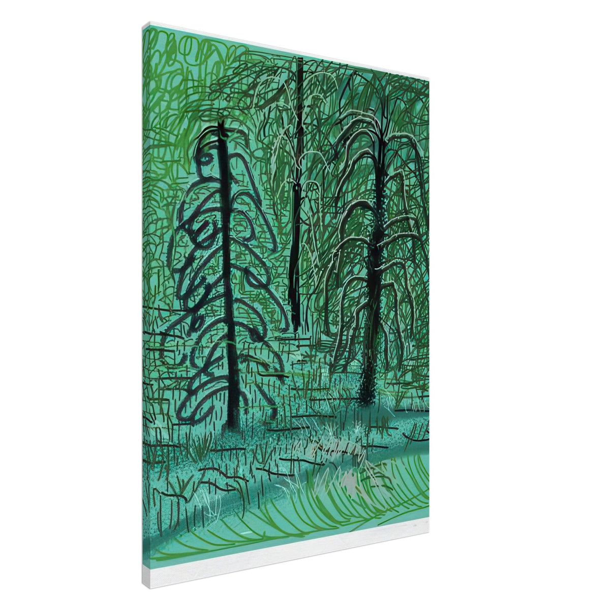 David Hockney, The Yosemite Suite, Yosemite mountains and lush green forests, canvas print, 20 × 25 cm (8 × 10 in)