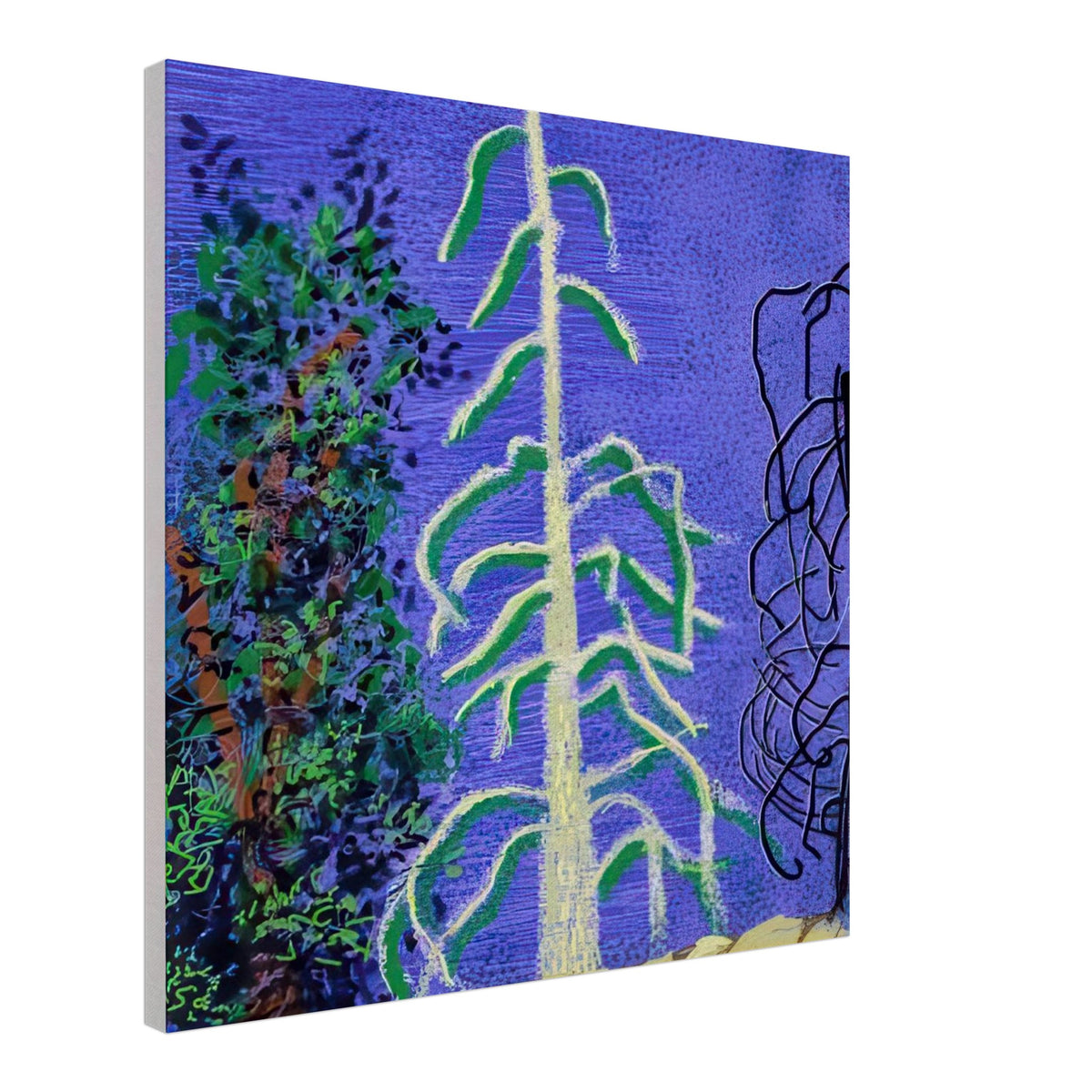 David Hockney, The Yosemite Suite, Yosemite mountains and lush green forests, canvas print, 50 × 70 cm (20 × 28 in)