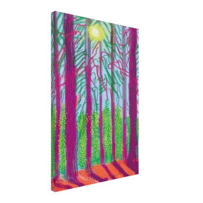 David Hockney, The Yosemite Suite, Yosemite mountains and lush green forests, canvas print, 60 × 60 cm (24 × 24 in)