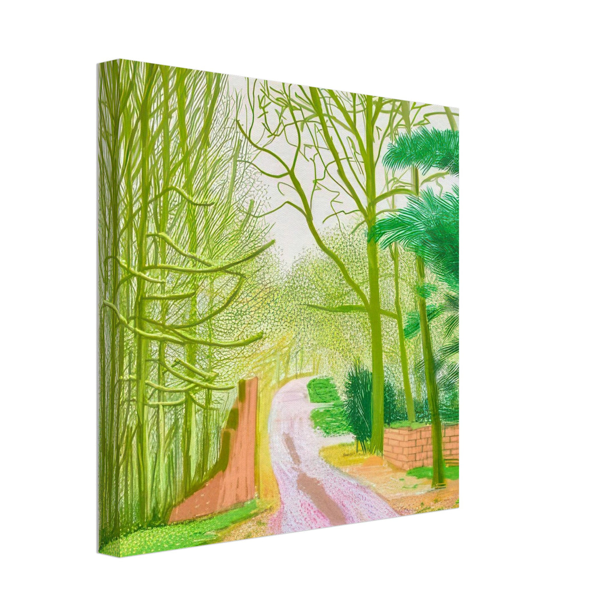 David Hockney, The Arrival of Spring (15 March), woodland path and budding trees, canvas print, 50 × 75 cm (20 × 30 in)