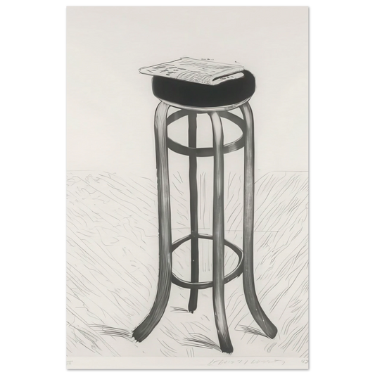 Steel Stool With Newspaper by David Hockney  poster